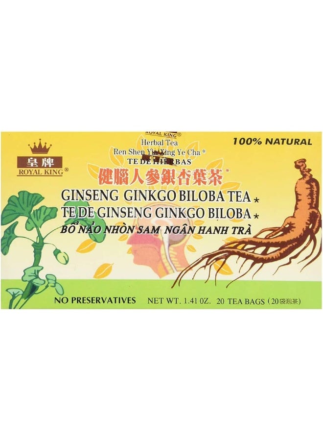 Royal King Ginseng Ginkgo Biloba Tea (20 Tea Bags) - 3 box pack - Image 1